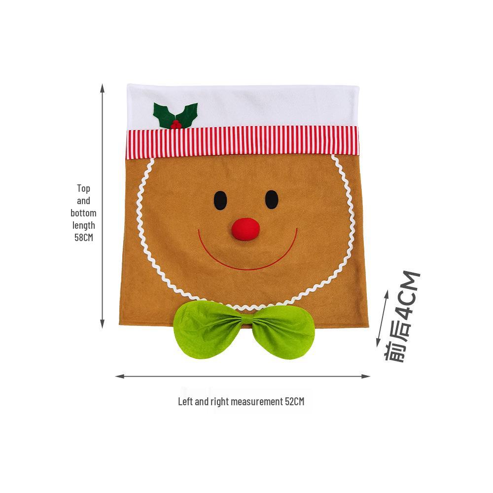Christmas Gingerbread Man Chair Back Cover Decoration