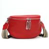 Leather Fashion Saddle Bag Women'S Bag Messenger Bag Double Zipper First Layer Cowhide Bag Shoulder Bag