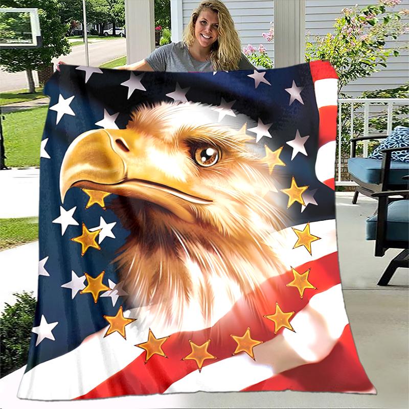 1pc American Bald Eagle Poster blanket, al season lightweigh Poster blanket home office outdoor nap multifunc Poster blanketional blanket
