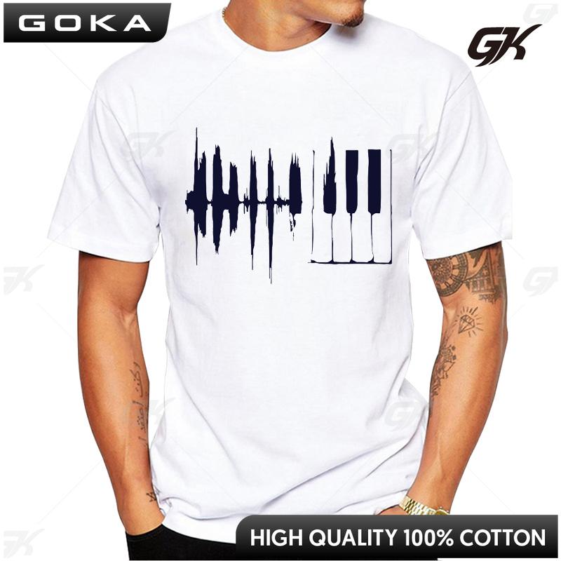 Geometric Men TShirt 2026 Fashion Piano Pure Cotton Printed Short Sleeve Tshirts Summer Casual Tops Tees Unisex Clothes S