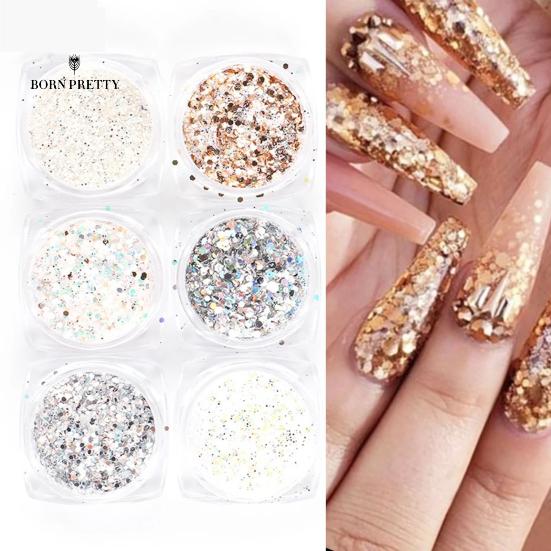 

1 г Практичные украшения для ногтей Блеск Анти-падение Привлекательный Декоративный