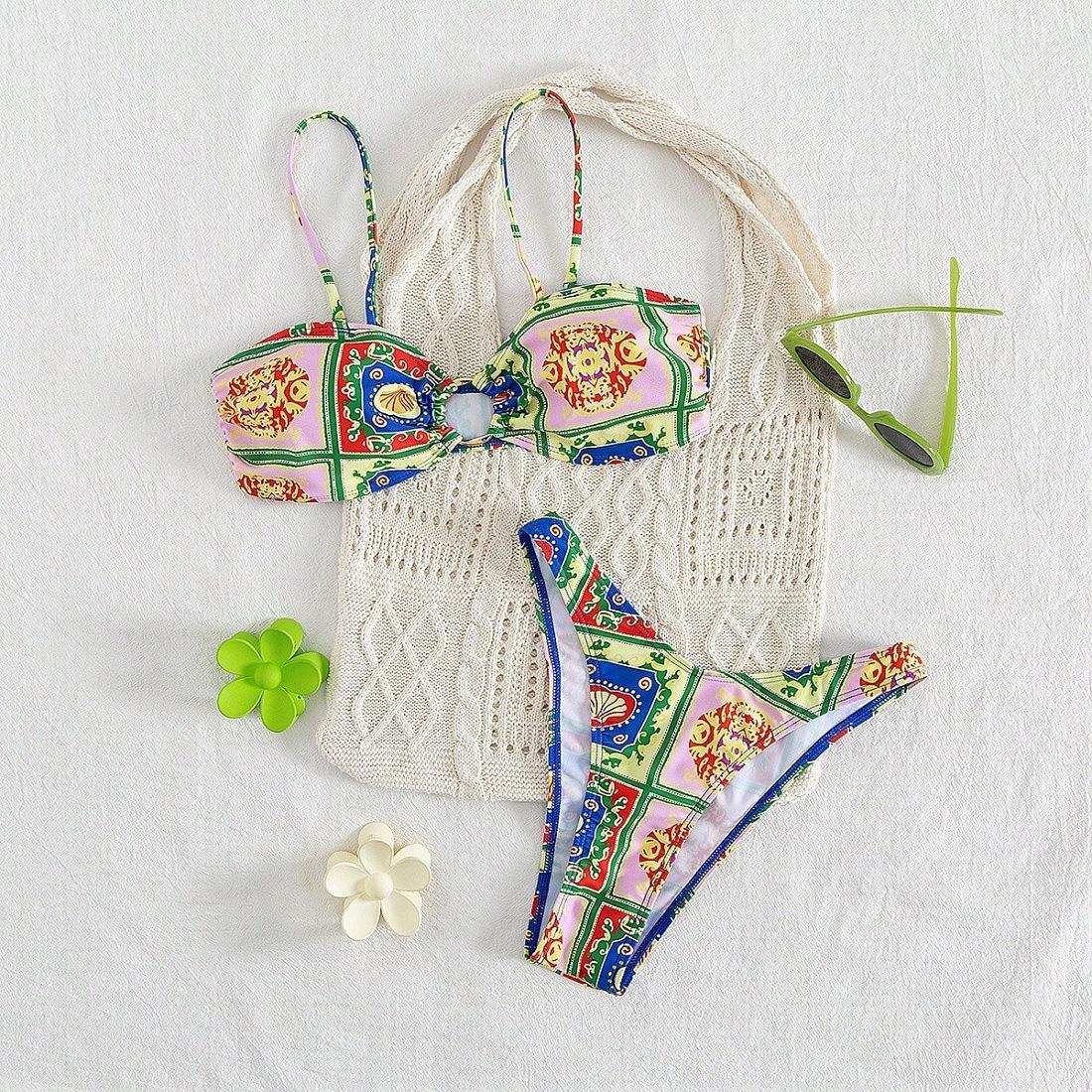 European and American sexy women s split swimsuit high sense Huludao bikini swimsuit S