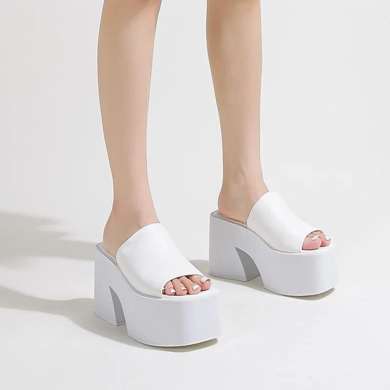 Fashion 10cm Summer Slip On Women Wedges Sandals Platform High Heels Fashion Open Toe Ladies Casual Shoes Comfortable Promotion Sale