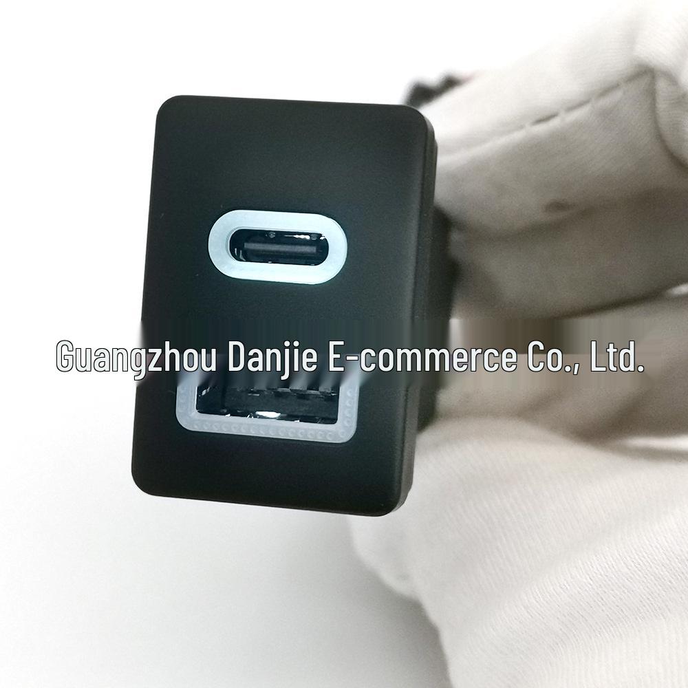 Dual USB Charger for Toyota: PD Fast Charging QC3.0 with TYPE-C Lossless Wiring Harness