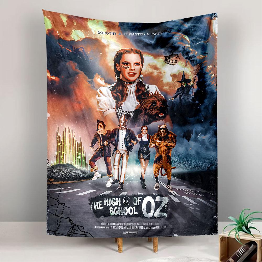 Wizard of Oz Tapestry Wall Hanging, Dorothy Wanted a Party School Poster Art, Retro Wall Decor for Bedroom Living Room Dorm