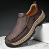 Fashion Brand New Versatile Cowhide Wear-resistant Casual Leather Shoes for Outdoor Men's Comfortable and Non Slip Hiking Casual Shoes