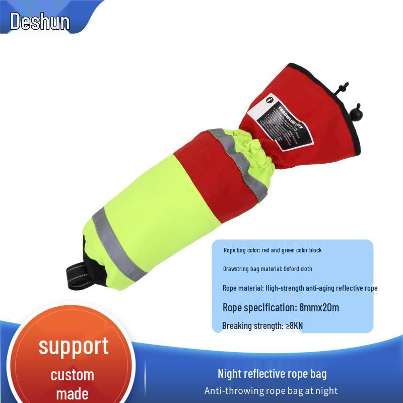 Portable Night Reflective Emergency Water Rescue Rope Bag with Floating Rope for Flood Control