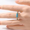 Vintage Square Inlaid Blue Stone Women's Ring Ethnic Gold Color Hand Carving Daily Wear Party Jewelry Anniversary Gift