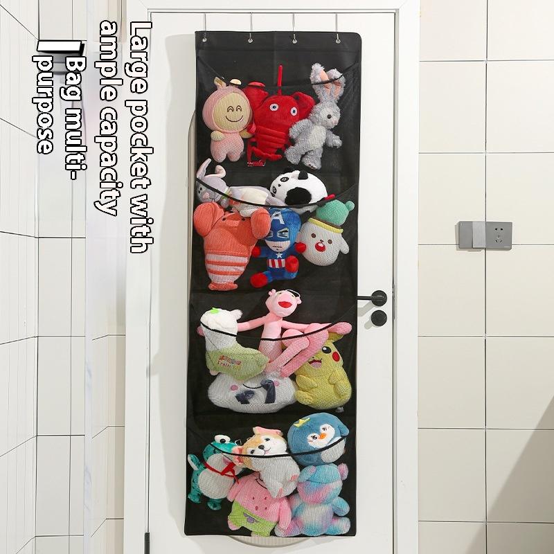 1Pcs Mesh Breathable Multifunctional Toy Storage Bag Over The Door Organizer With 2/4 Large Pockets Hanging Storage Shelves