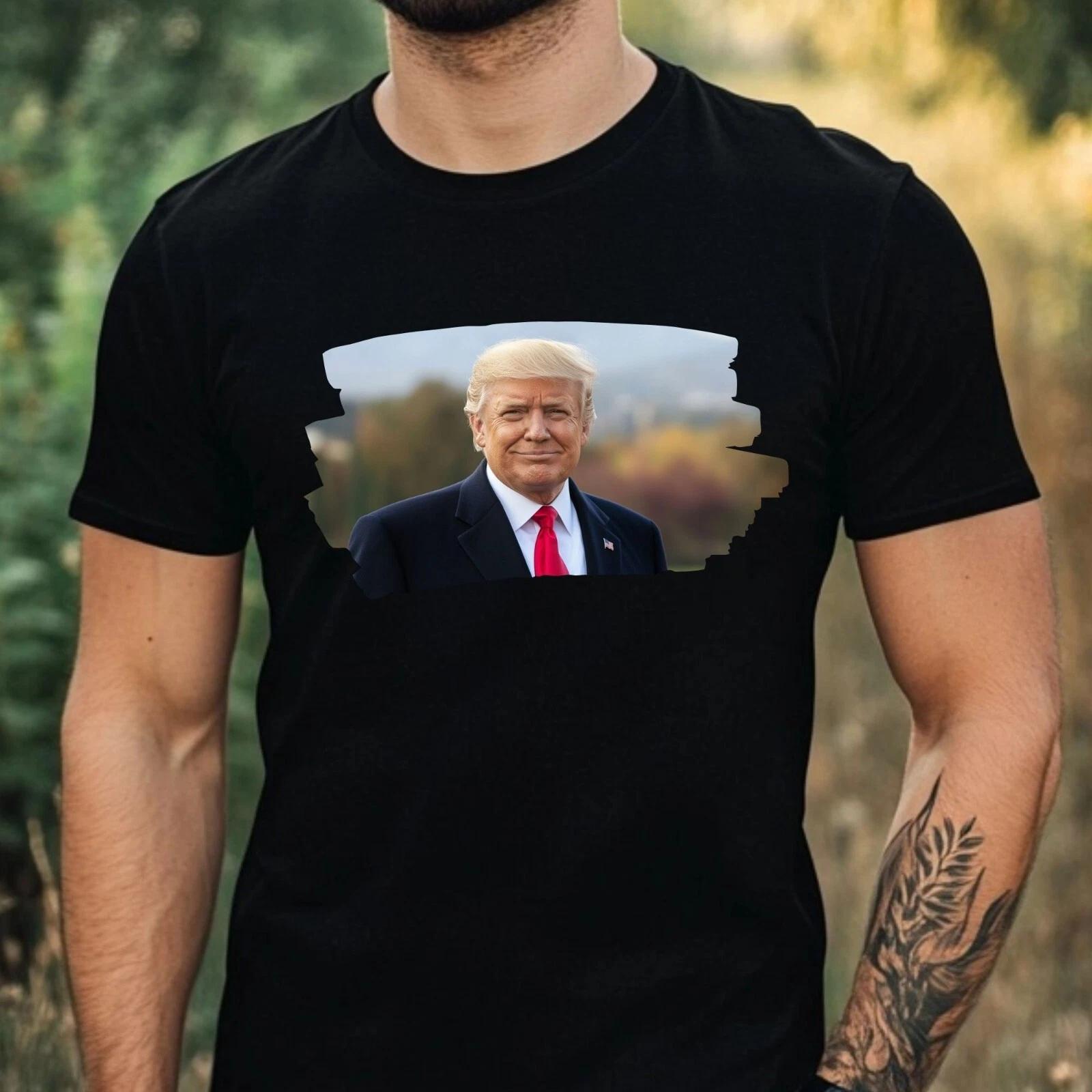 T-Shirt Herren Trump Portrait Motiv Baumwolle Größe XS bis 5XL XXL