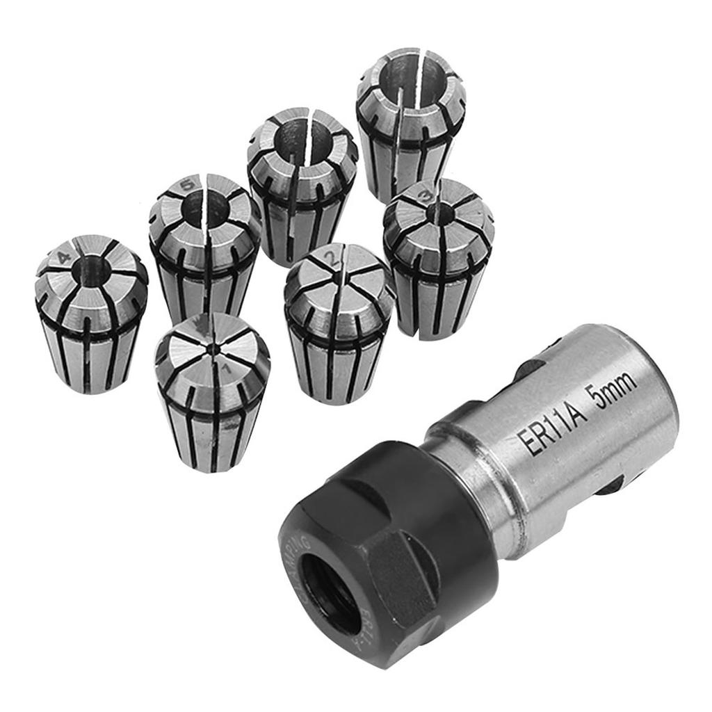 7PCS ER11 5mm Držák hřídele motoru Prodlužovací tyč ER11 1?Sada pružinových kleštin 7mm