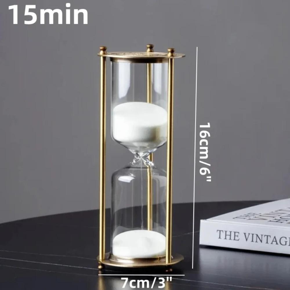 5/10/15/30/60 Minutes Retro Metal Hourglass Creative Kid's Toothbrush Timer Glass Sand Clock Living Room Desktop Office Decor