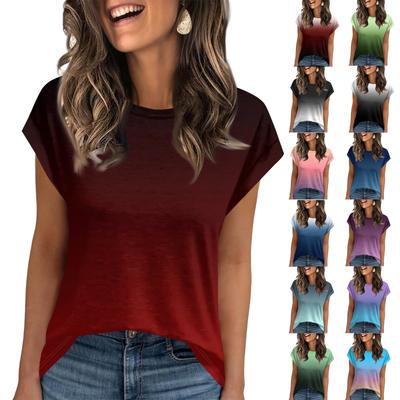 Damen Arbeit Freizeitmode Kurzarm Rundhals T-Shirt Top