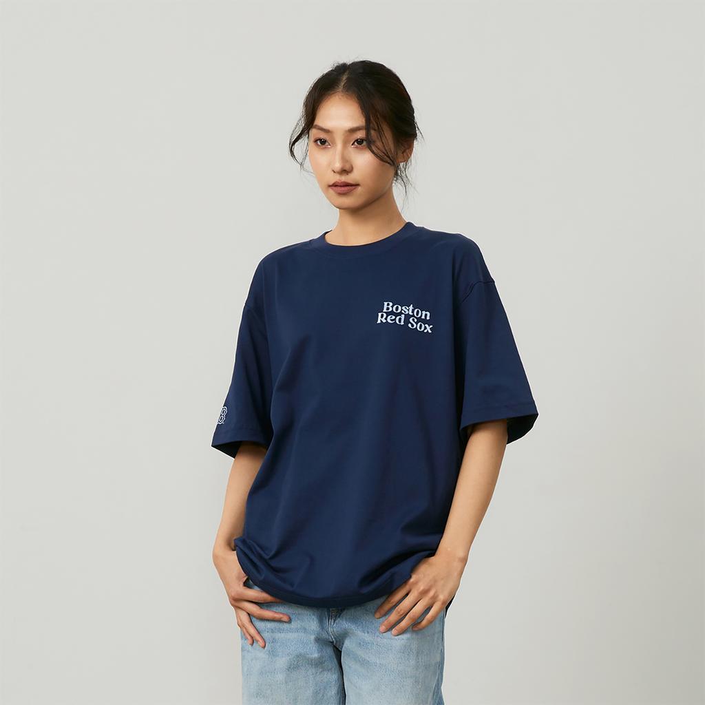 New MLB SS24 T Shirt Unisex Navy Blue 3ATSV0443-43NYS