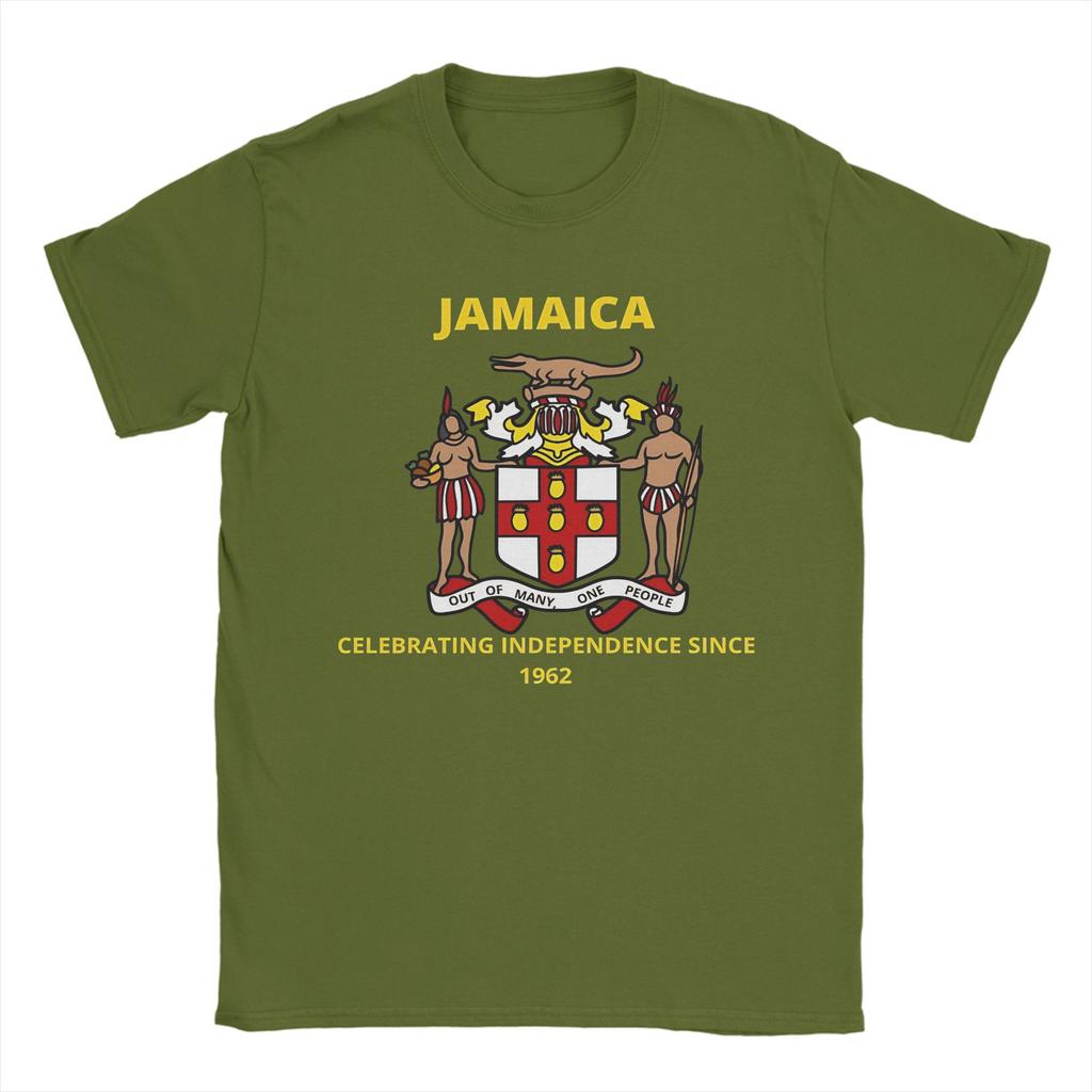 Unisex T Shirt Jamaica Coat Of Arms   TShirts Harajuku  Summer Tee Shirt Vintage Cotton Clothes Gift Idea
