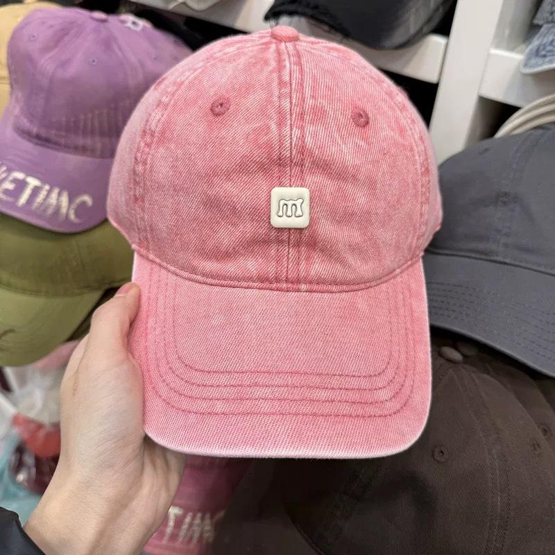 Fashion M Letter Denim Old Washed Soft Top Cap Children Spring and Summer Versatile Internet Celebrity Shade Baseball Cap Tide