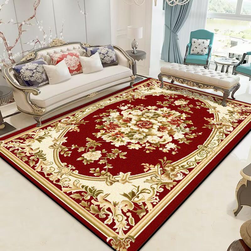 European Home Decoration Rugs Living Room American Flower Carpet Hall Sofa Large Area Rug Non-slip Room Doorway Soft Foot Mat