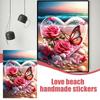 Autocollants Fleurs Faits Main Amour Plage Autocollants Faits Main Diamant Rond Rose Complet & Accessoires Papillon Mosaïque T6H3