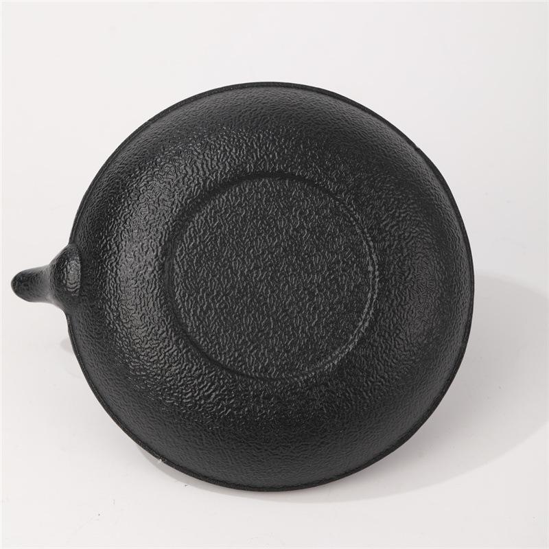 Retro Handmade Cast Iron Dot-Patterned Tea Pot with Bamboo Handle