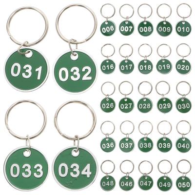 50Pcs Key Ring Labels Number Plates Luggage ID Tags Keyring Label Tags Hotel Room Key Holders Baggage Tag (Number 1-50) 