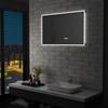 LED Mirror with Touch Sensor and Time Display 100x60 Cm