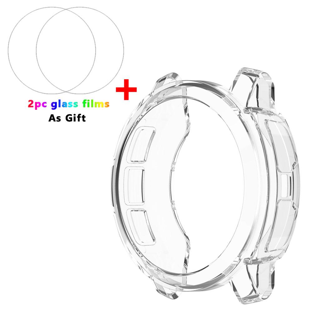 2 In 1 Protector Case + Screen Protector for Garmin Instinct 2 2S Watch Soft TPU Protective Cover Shell Tempered Glass Film