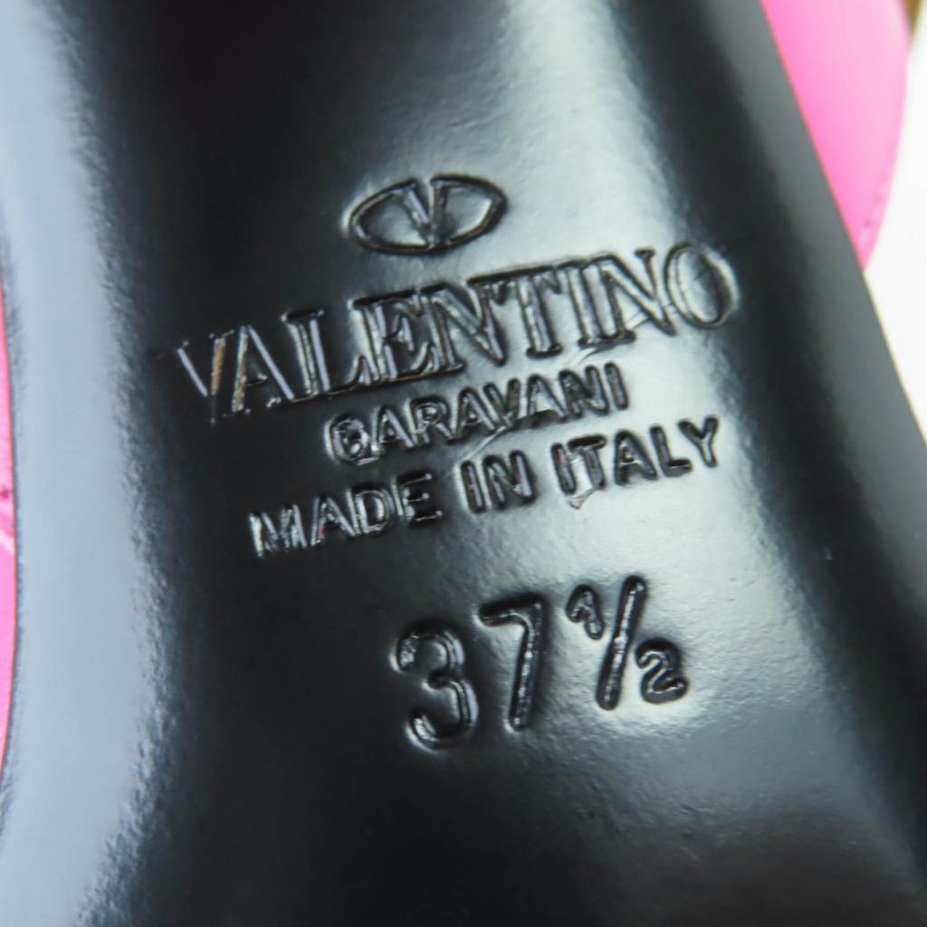 Pristine Valentino Garavani Sandals Rockstud Leather Pink Leather 37.5 XW2S0CR2 Used