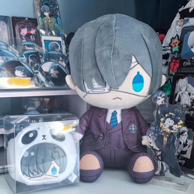 Aniplex Black Butler Boarding School Arc Chibi Sitting Plush Dolls Sebastian Michaelis Ciel Phantomhive Anime Gifts For Fans