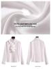 2025 Spring & Autumn Korean Style Women's Stand-Up Collar Long Sleeve Slimming Ruffle Shirt
