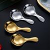 Cute Stainless Steel Spoon Short Handle Gold Ice Cream Tea Coffee Spoon Kids Spoon Kitchen Condiment Spice Scoop
