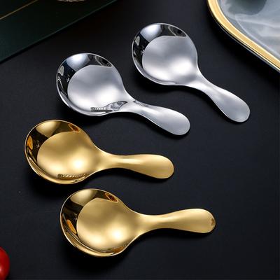 Niedlicher Edelstahl Löffel Kurzer Griff Gold Eis Tee Kaffee Löffel Kinderlöffel Küche Gewürz Schaufel