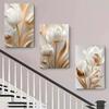 3 pezzi di dipinti decorativi su tela con fiori a rilievo tridimensionali, moderni e semplici, sfondo per ingresso corridoio del soggiorno