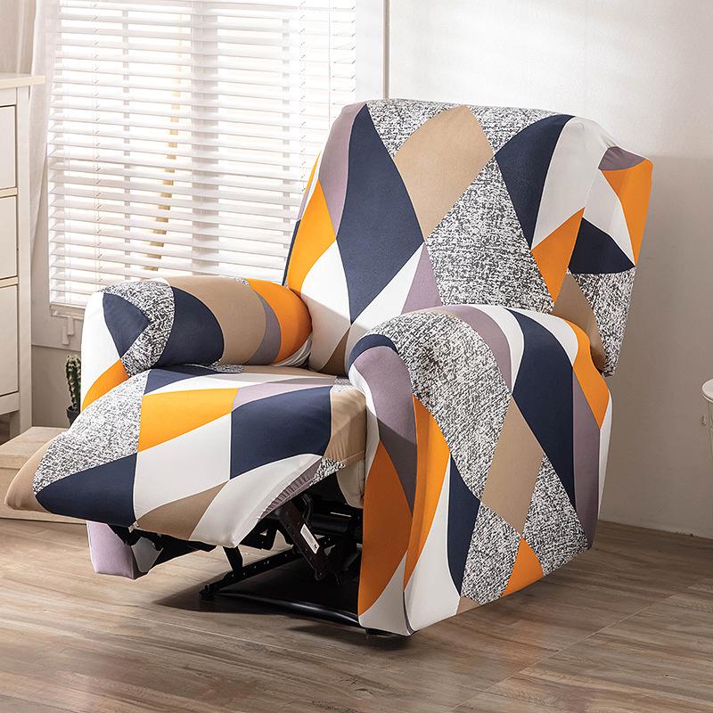 4Pc/Set Milk Silk Stretch Recliner Sofa Covers Printed Elastic Armchair Chair Slipcovers For Living Room Furniture Protector