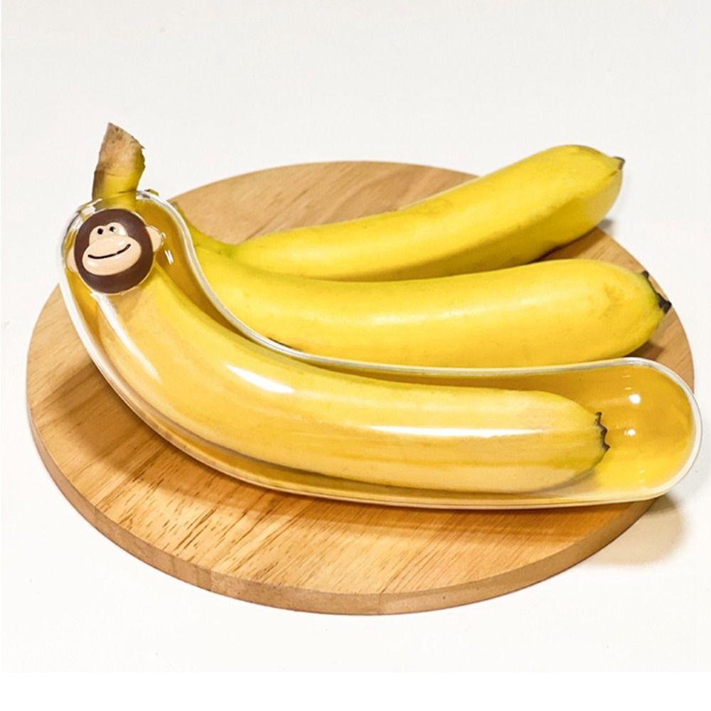 

Banana Shaped Banana Storage Box Food Grade Plastic Banana Saver Stylish Banana Keeper Outdoor жовтий