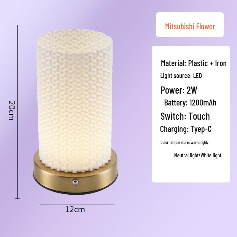 

3D Printed PLA Art Style Touch Dimming Night Light Vase Lamp for Bedroom/Study 1200