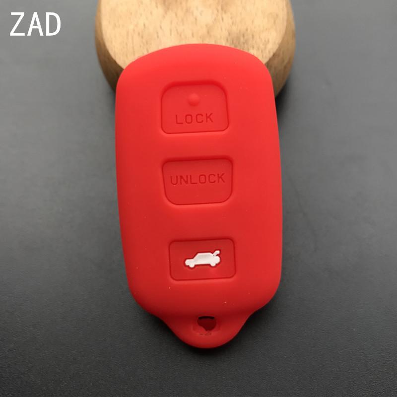 

ZAD Silicone key cover case for toyota Celica 4Runner Camry Corolla Echo FJ Cruiser Matrix Sedan Prius RAV4 Solara Yaris3button красный