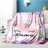 Unicorn Closed Eyes Style Customize Your Name Blanket Used For Chair Office Sofa Bed Camping Soft And Warm Giving Friends And Relatives Birthday