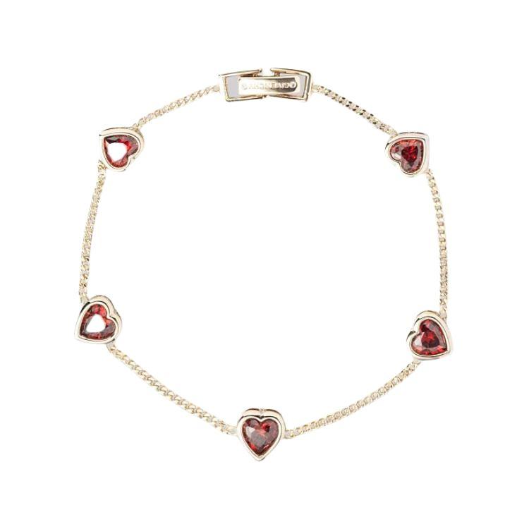 Givenchy Logo Design Metal Square Cubic Zirconia Bracelet Unisex Bracelet Gold 07B00349 F,Gold