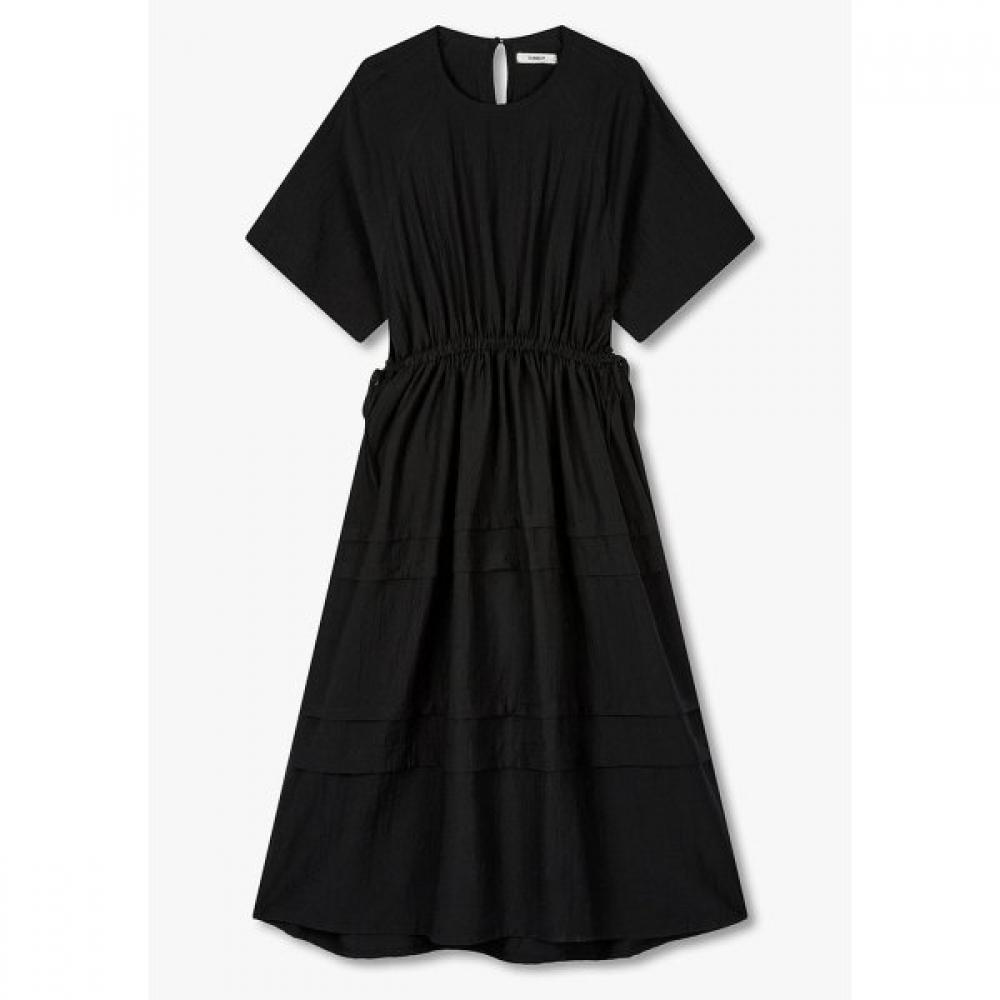 Studio Tomboy Women Back Open Ribbon Detail Short Sleeve Dress 9106241210 blacks/OS