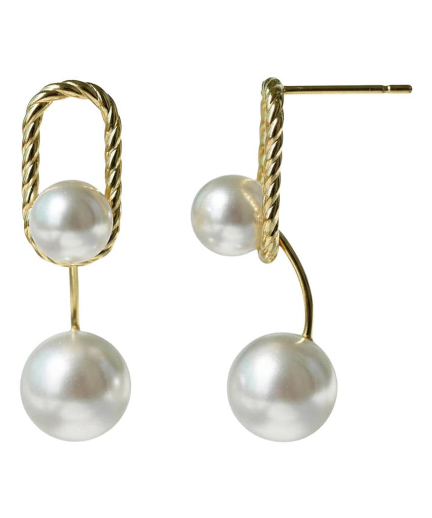 Alleun Silver 925 Twisted Freshwater South Sea Pearl Earrings