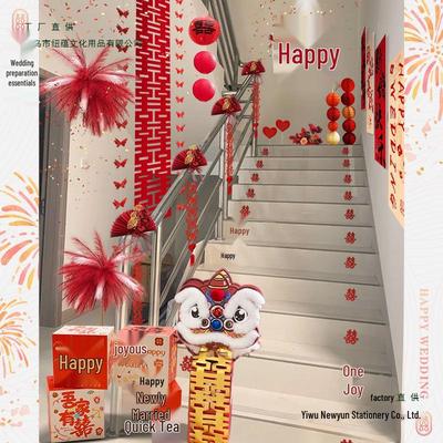 Stair Railing Wedding Decoration Set for Bride and Groom's Indoor Flower Arrangement