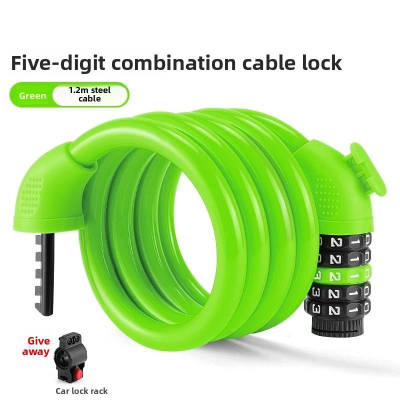 Bicycle Lock With Password Code Secure Steel Cable For Mountain Bike And City Commute