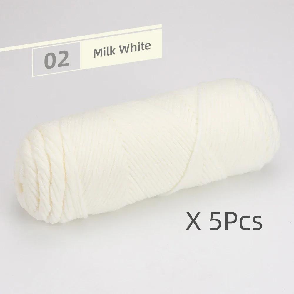 5 Pcs Cotton Select Yarn 17.63oz/500g, Light Worsted Thick Yarn for Knitting Baby Wool Crochet Scarfcoat Sweater Weave Thread