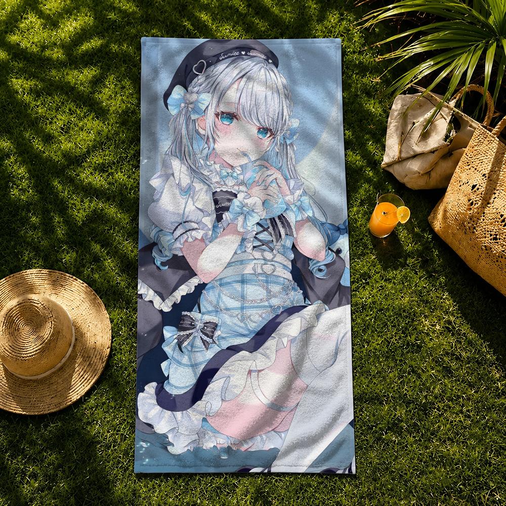 VTuber Kaga Sumire Towel Towel beach towel, quick drying absorbent bath towel for Swim,Gym,Camping,Outdoor hot