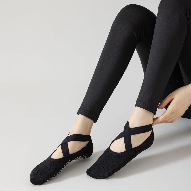 Thickened Looped Bottom Yoga Socks, Women's Cross-tied Socks, Yoga Socks for Beginners, Anti-slip and Anti-glue Dance Socks