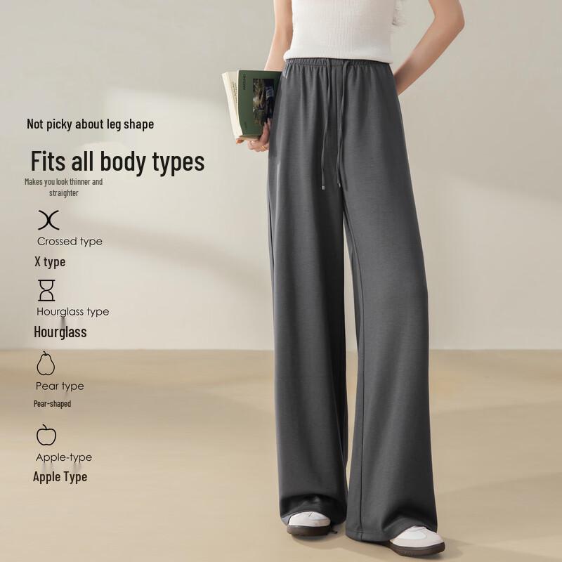 FivePlus Women's High-Waisted Knit Wide-Leg Casual Pants