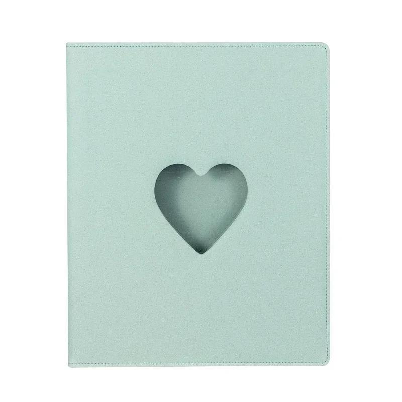 Herz 3x3 9-Raster A4 Fotokarten-Ordner PU-Leder 3-Zoll Foto-Halter Großes Fotoalbum Koreanisches Idol Foto-Sammelbuch 4-Loch