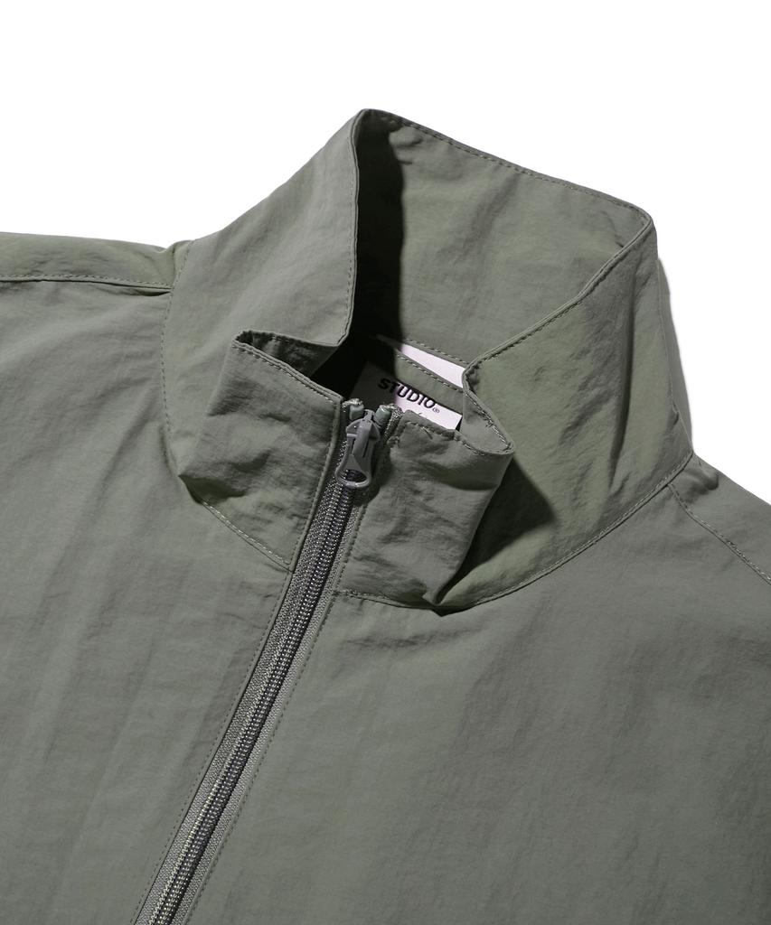 Slit Studio Lettering Windbreaker Jacket Khaki
