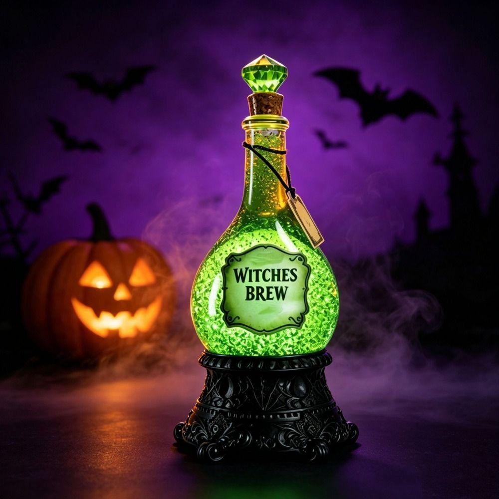 Solid Resin Resin Cauldron Light Warm Glow Light Fine Workmanship Witch Cauldron Decor Compact Mini Size Stable Standing