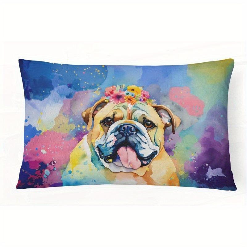 Cool Floral Border Collie Pillow Cover Suitable For Sofa Bedroom Car Pillow Cover Cushion Rectangular Back Cushion